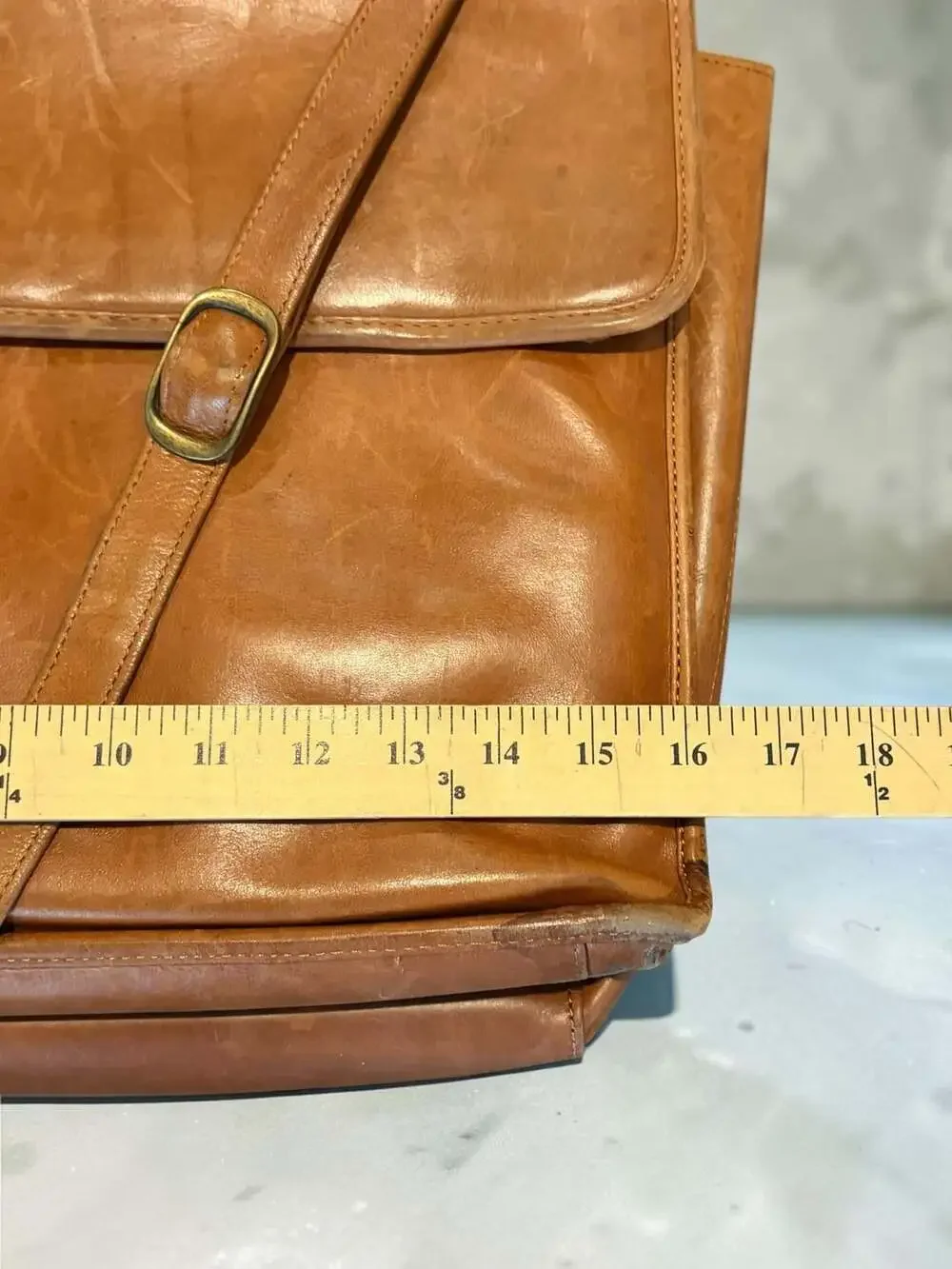 Vintage Wilsons Leather Mens Cognac Briefcase Messenger Bag Missing Clip